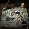 Dark Academia apothecary potion label sticker pack with 50 matte PVC waterproof vintage stickers, assorted 4 to 6 cm designs